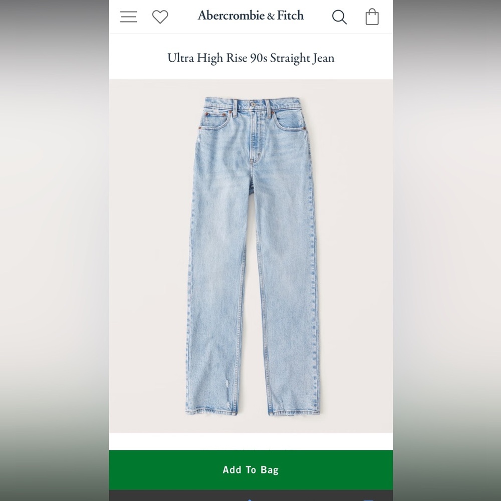 Abercrombie & Fitch Ultra High Rise 90s Straight Leg Jeans